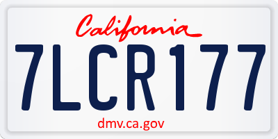 CA license plate 7LCR177
