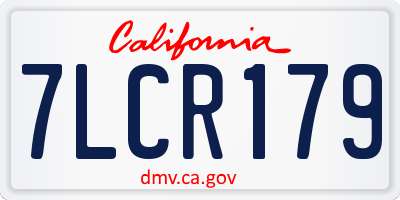CA license plate 7LCR179