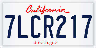 CA license plate 7LCR217