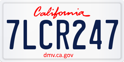 CA license plate 7LCR247