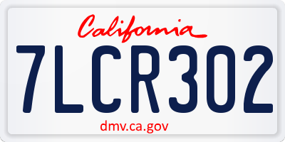 CA license plate 7LCR302