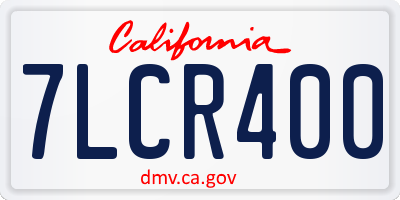 CA license plate 7LCR400