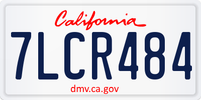 CA license plate 7LCR484