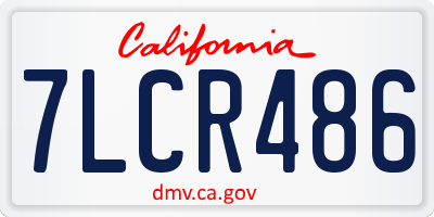 CA license plate 7LCR486