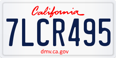 CA license plate 7LCR495