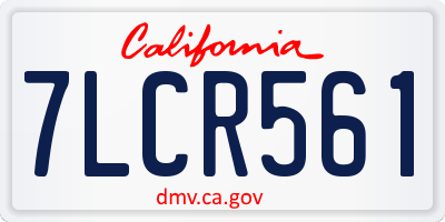 CA license plate 7LCR561