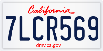 CA license plate 7LCR569