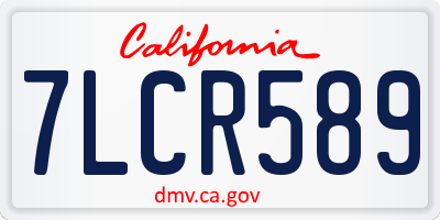 CA license plate 7LCR589