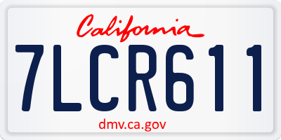 CA license plate 7LCR611