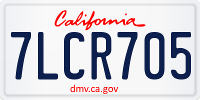CA license plate 7LCR705