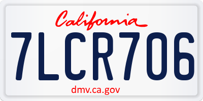 CA license plate 7LCR706