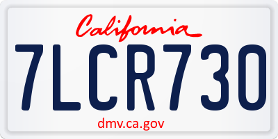 CA license plate 7LCR730