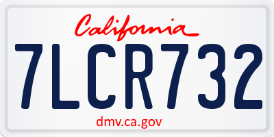 CA license plate 7LCR732