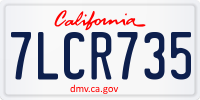 CA license plate 7LCR735
