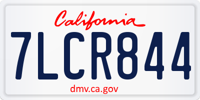 CA license plate 7LCR844