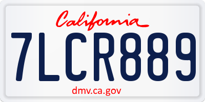 CA license plate 7LCR889