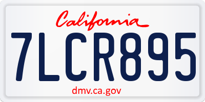 CA license plate 7LCR895