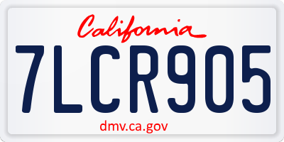 CA license plate 7LCR905