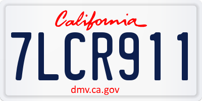 CA license plate 7LCR911