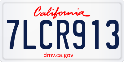 CA license plate 7LCR913