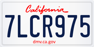 CA license plate 7LCR975