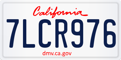 CA license plate 7LCR976