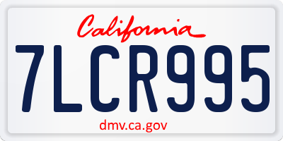 CA license plate 7LCR995