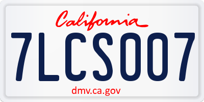 CA license plate 7LCS007
