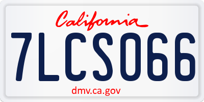CA license plate 7LCS066