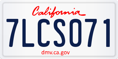 CA license plate 7LCS071