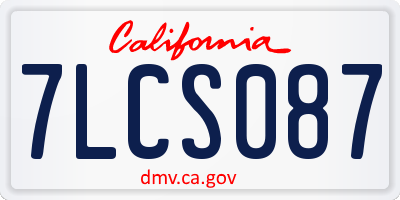 CA license plate 7LCS087