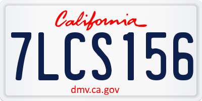 CA license plate 7LCS156