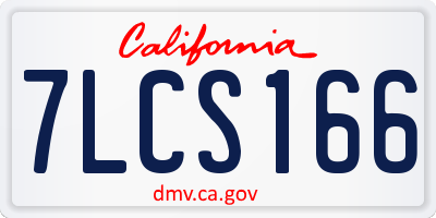 CA license plate 7LCS166