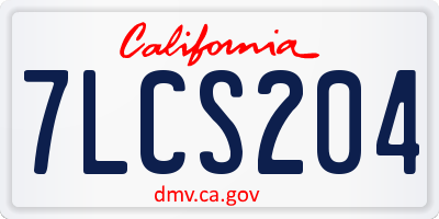 CA license plate 7LCS204