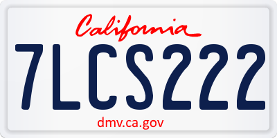 CA license plate 7LCS222