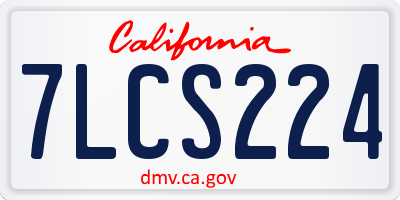 CA license plate 7LCS224