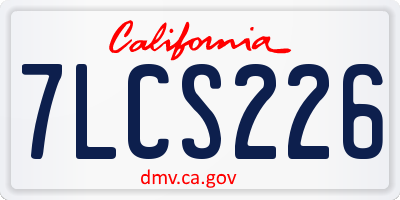 CA license plate 7LCS226