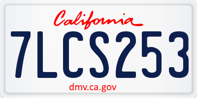CA license plate 7LCS253