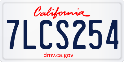 CA license plate 7LCS254
