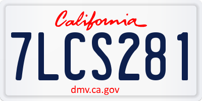 CA license plate 7LCS281