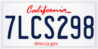 CA license plate 7LCS298