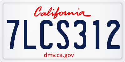 CA license plate 7LCS312