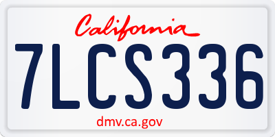 CA license plate 7LCS336