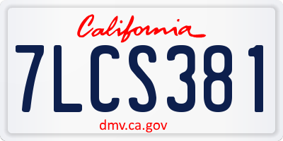 CA license plate 7LCS381