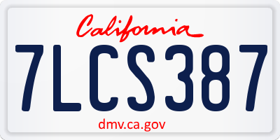 CA license plate 7LCS387