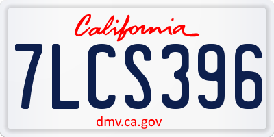 CA license plate 7LCS396