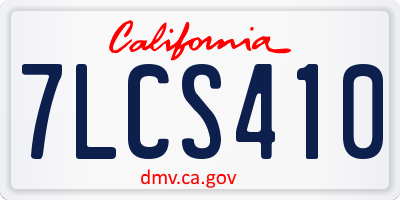 CA license plate 7LCS410