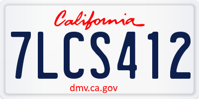 CA license plate 7LCS412