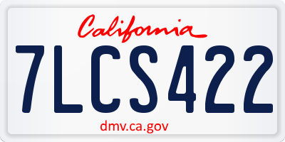 CA license plate 7LCS422