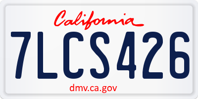 CA license plate 7LCS426